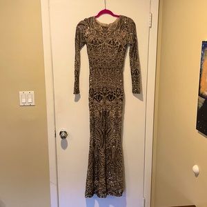 Avery G Gold and Nude Gown